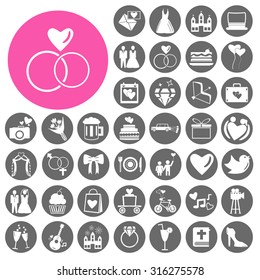 wedding icons set. Vector Illustration eps10