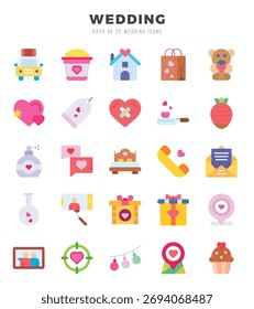 Wedding icons set for website and mobile site and apps.
