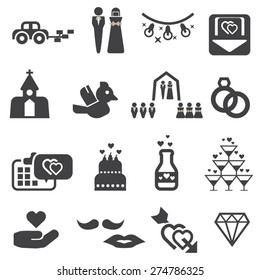 Wedding icons set,Vector