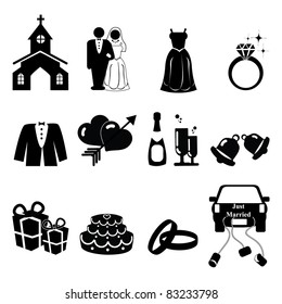 Wedding Icons Silhouette