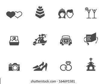 Wedding icons in single color