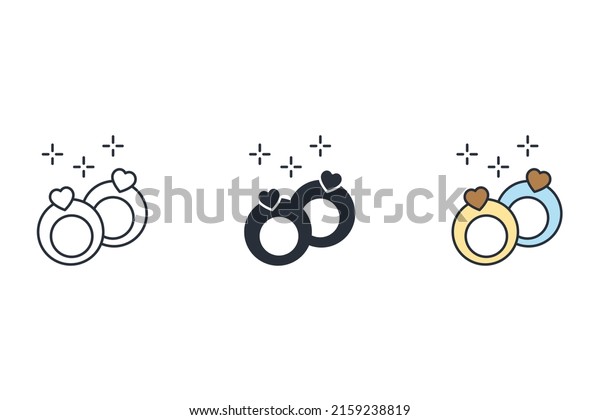 wedding  icons  symbol vector elements for\
infographic web