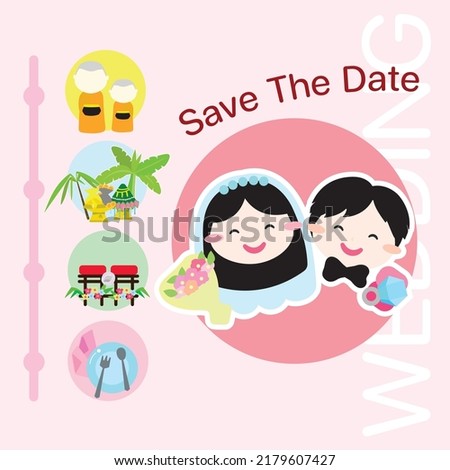 Wedding icons and Thai wedding ceremony icons is the operating procedure