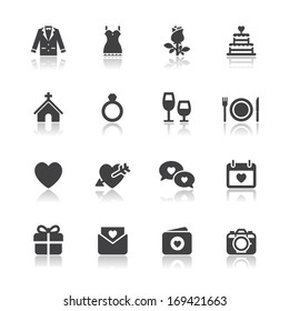 Wedding Icons with White Background