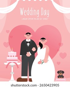 wedding illustration of the bride and groom
