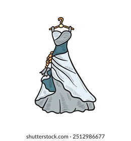 Wedding Illustration Colored - Gown