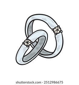 Wedding Illustration Colored - Rings