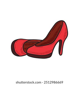 Wedding Illustration Colored - Shoes 1