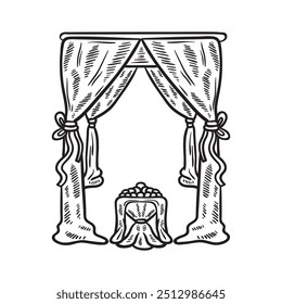 Wedding Illustration Colorless - Decoration 2