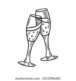 Wedding Illustration Colorless - Drink