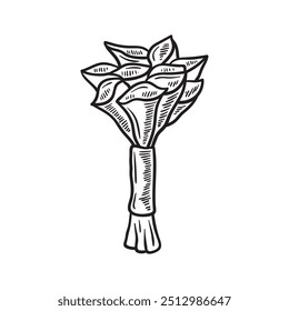 Wedding Illustration Colorless - Flower Bucket