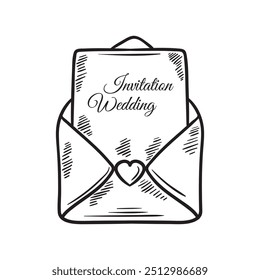 Wedding Illustration Colorless - Invitation