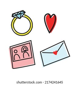 Diseño de paquete de ilustraciones de boda 1