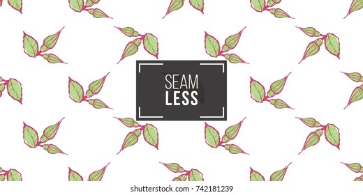 Wedding illustration, seamless pattern with buds of roses. Vector fashion backdrop in watercolor style, isolated elements on white background.