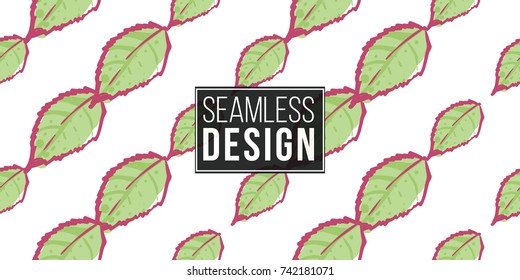 Wedding illustration, seamless pattern with flower leaf. Vector fashion backdrop in watercolor style, isolated elements on white background.