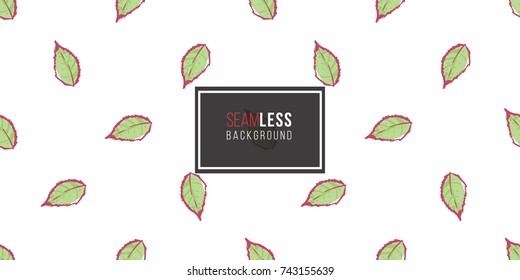 Wedding illustration, seamless pattern with flower leaf. Vector fashion backdrop in watercolor style, isolated elements on white background.