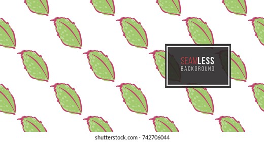 Wedding illustration, seamless pattern with green leaf. Vector fashion backdrop in watercolor style, isolated elements on white background.