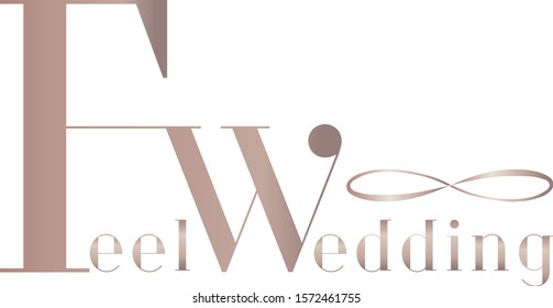 Wedding industry logo vector luxury style with a unique infinity sign for beauty