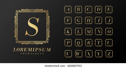wedding Initial alphabet gold letter
