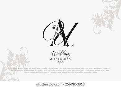 Wedding initial AU and UA monogram logo