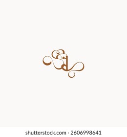 wedding initial concept caligraphic style monogram letter luxury minimalist logo design LA