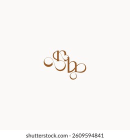wedding initial concept caligraphic style monogram letter luxury minimalist logo design HN