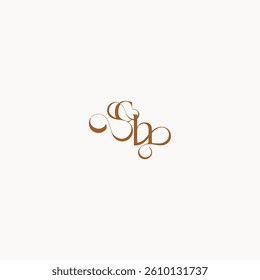 wedding initial concept caligraphic style monogram letter luxury minimalist logo design HC