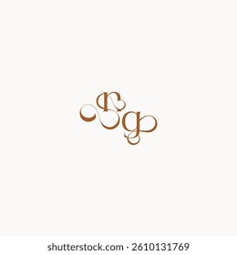 wedding initial concept caligraphic style monogram letter luxury minimalist logo design GN