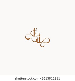 wedding initial concept caligraphic style