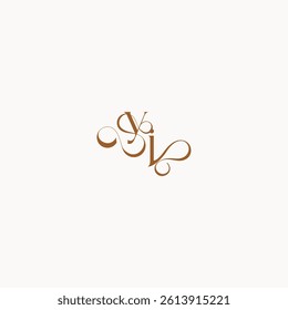 wedding initial concept caligraphic style
