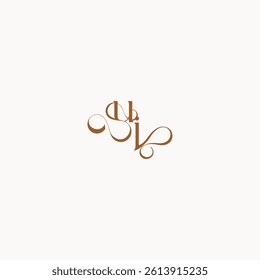 wedding initial concept caligraphic style