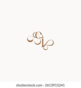 wedding initial concept caligraphic style