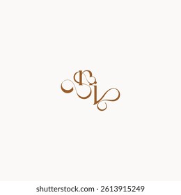 wedding initial concept caligraphic style