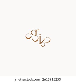 wedding initial concept caligraphic style