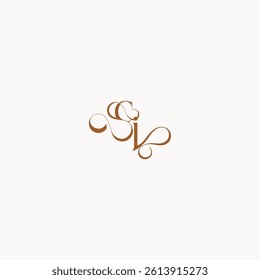wedding initial concept caligraphic style