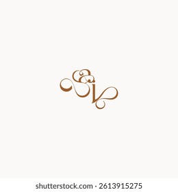wedding initial concept caligraphic style