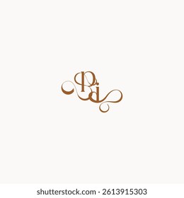 wedding initial concept caligraphic style