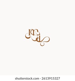 wedding initial concept caligraphic style
