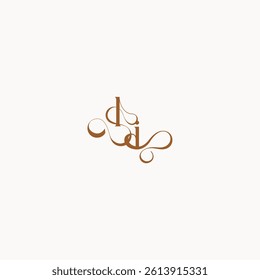 wedding initial concept caligraphic style