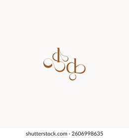 wedding initial concept DL luxury minimalist logo design caligraphic style monogram letter