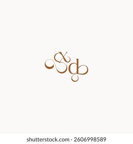 wedding initial concept DX luxury minimalist logo design caligraphic style monogram letter
