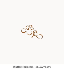 wedding initial concept EA luxury minimalist logo design caligraphic style monogram letter