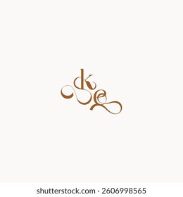 wedding initial concept EK luxury minimalist logo design caligraphic style monogram letter