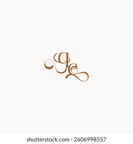 wedding initial concept EQ luxury minimalist logo design caligraphic style monogram letter