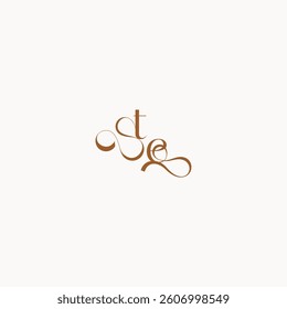 wedding initial concept ET luxury minimalist logo design caligraphic style monogram letter