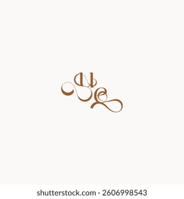 wedding initial concept EU luxury minimalist logo design caligraphic style monogram letter