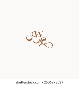 wedding initial concept EW luxury minimalist logo design caligraphic style monogram letter