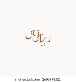 wedding initial concept FG luxury minimalist logo design caligraphic style monogram letter