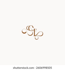 wedding initial concept FO luxury minimalist logo design caligraphic style monogram letter