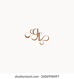 wedding initial concept FQ luxury minimalist logo design caligraphic style monogram letter